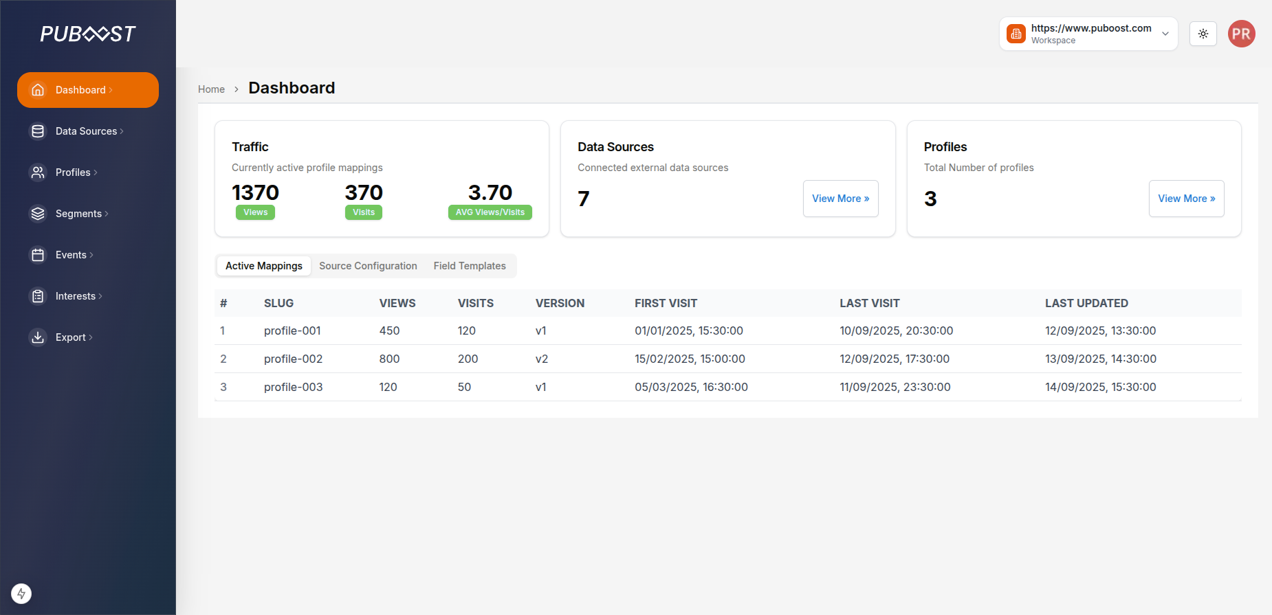 Puboost Dashboard Preview